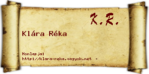 Klára Réka névjegykártya